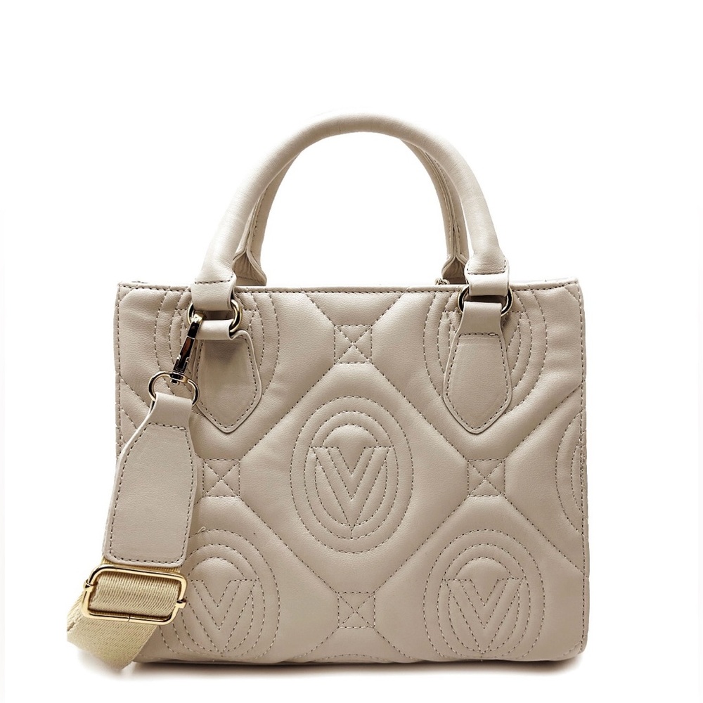 Valentino Orlandi Quilted Tote Bag Taupe. Vegan Leather. NWT Sealed. - Picture 4 of 5